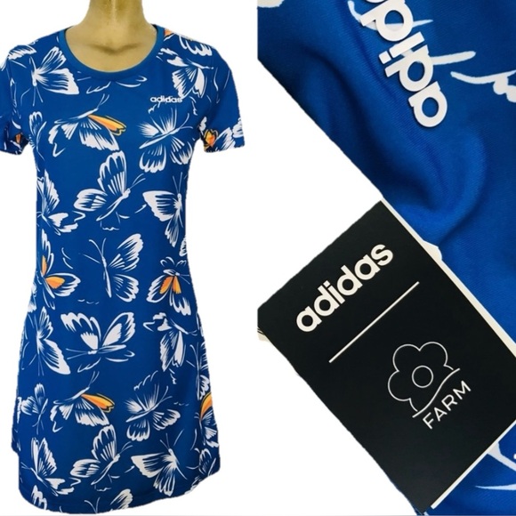 ADIDAS x FARM Rio BUTTERFLY DRESS Medium NWOT - Picture 5 of 16